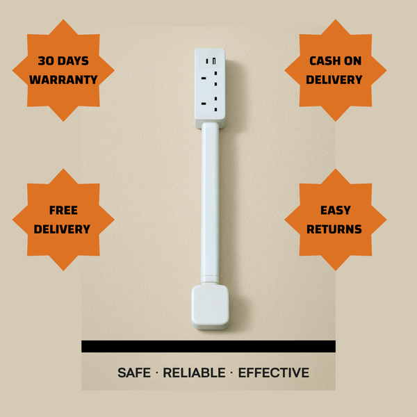 Hackaro™ Outlet Extender Stick – Type G | Extend, Rotate & Reach Any Hidden Outlet
